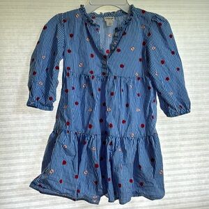 Striped Apple Button Neck Dress